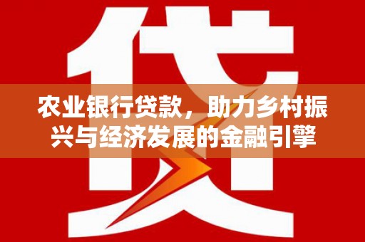 滨海农业银行贷款，助力乡村振兴与经济发展的金融引擎