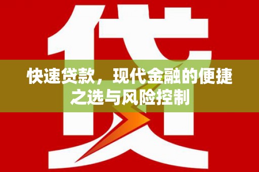 南乐快速贷款，现代金融的便捷之选与风险控制