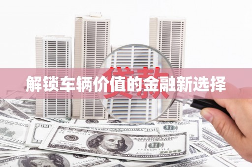 铜陵解锁车辆价值的金融新选择