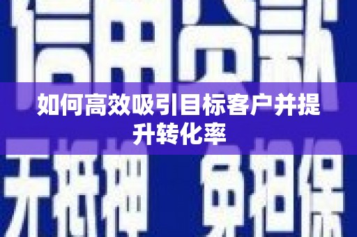 沙洋如何高效吸引目标客户并提升转化率