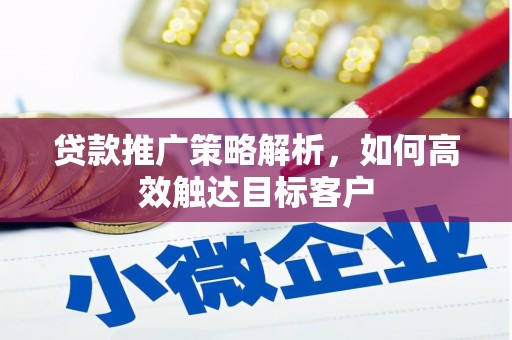 宁江贷款推广策略解析，如何高效触达目标客户