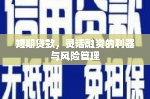 斗门短期贷款，灵活融资的利器与风险管理